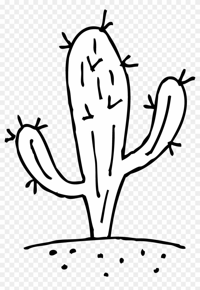 Clip Art Free - Clip Art Cactus Black And White - Png Download