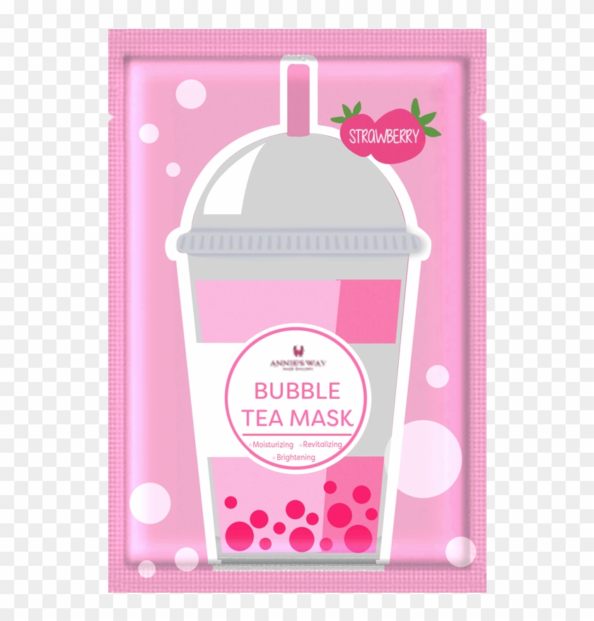 Anniesway Bubbletea Strawberry Shiny Small - Bubble Tea Sheet Mask Clipart #1528051