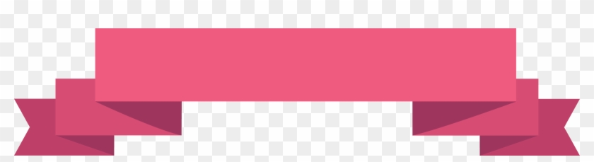 Pink Ribbon Banner With Double Down Fold End - Colorfulness Clipart