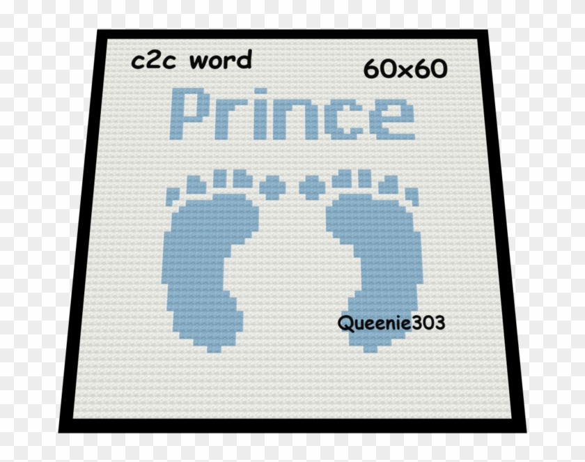 Baby Feet Prince C2c - Cross-stitch Clipart