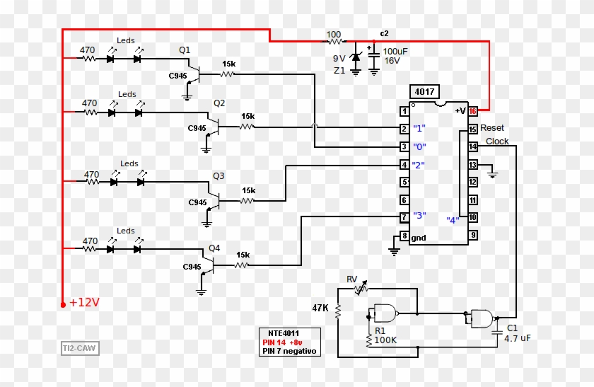Diagrama Secuenciador Leds - Diagramas De Leds Clipart #1529487