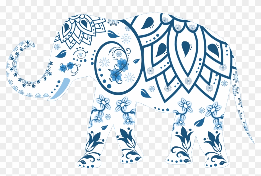 Decorated Elephant Clipart - Elephant Flourish - Png Download #1530042