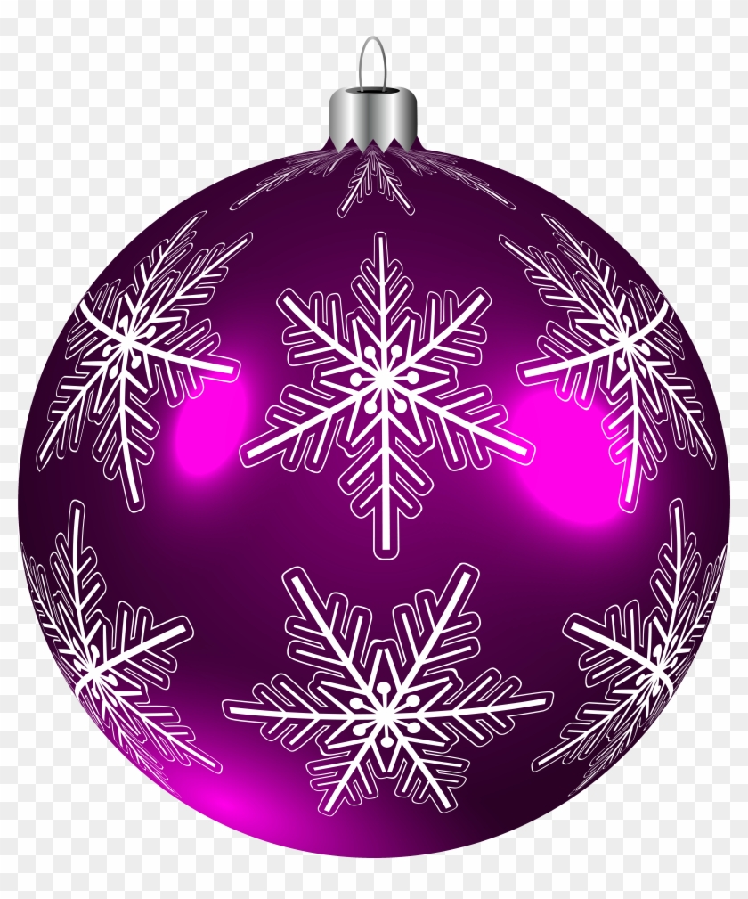 Beautiful Purple Christmas Ball Png Clip-art Image - Purple Christmas Ornaments Clipart Transparent Png #1530095