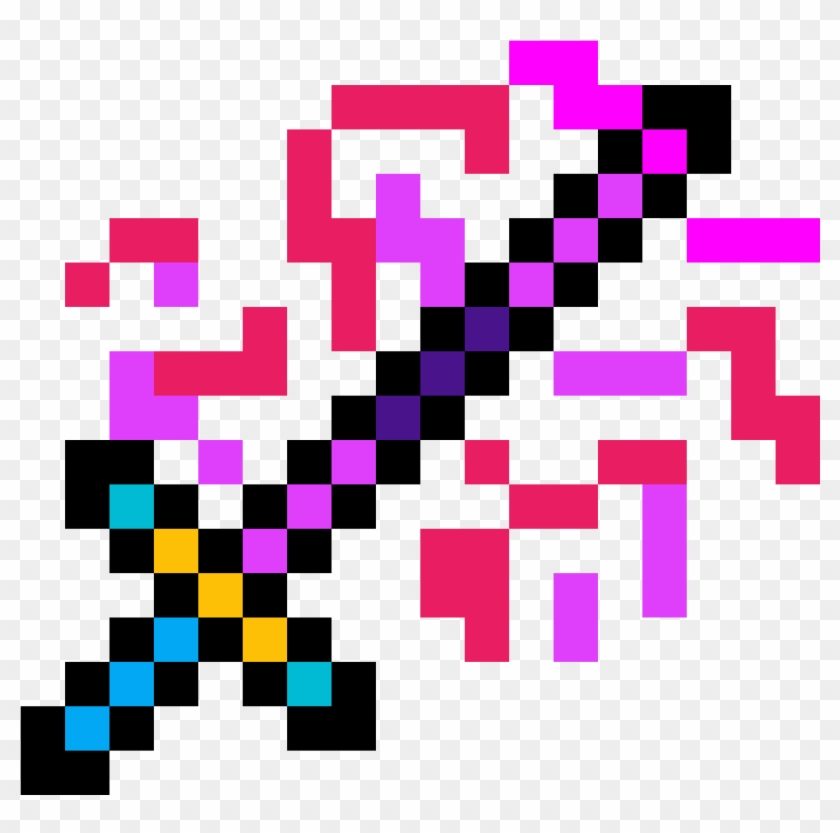 Purple Lightning Blade - Easy Pixel Art For Beginners Clipart