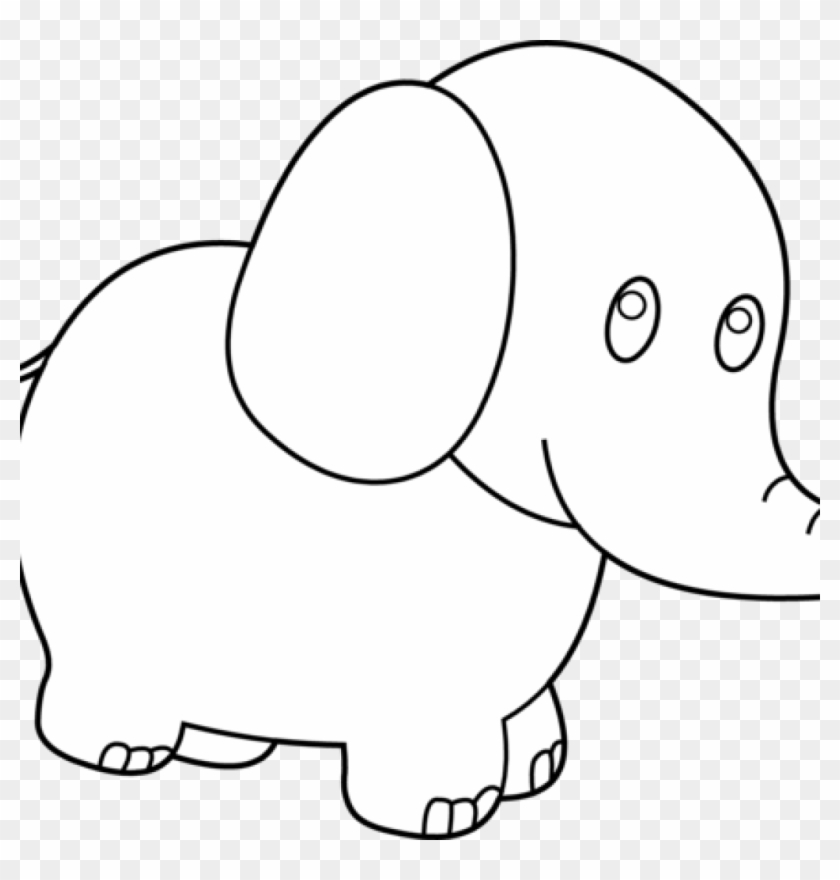 Elephant Clipart Black And White Cute Elephant Clipart - Indian Elephant - Png Download