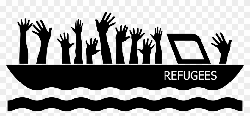 Refugee Ship Silhouette - Refugee Clipart - Png Download #1530315