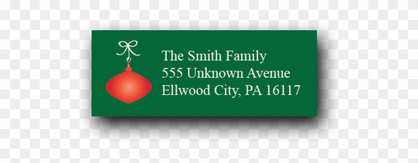 Red Christmas Bulb Label - Graphic Design Clipart