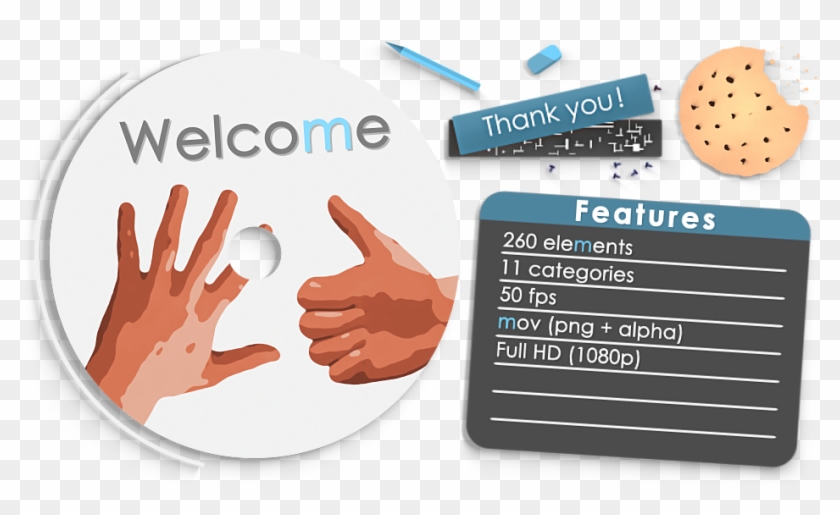 Cartoon Hands Kit - Sign Clipart