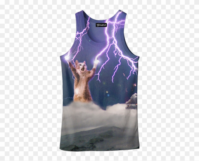 Cat With Lightning Shirt Clipart #1530755