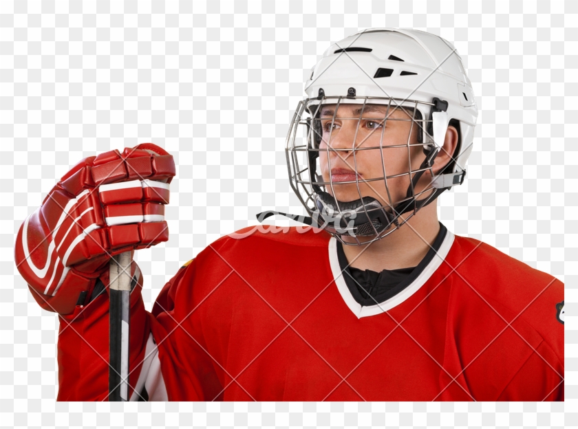 Portrait Of Goalie Isolated On Transparent Background - College Ice Hockey Clipart