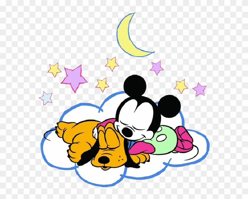 Baby Minnie Mouse And Pluto Sleeping Png Baby Mickey - Sleepy Mickey And Minnie Mouse Clipart