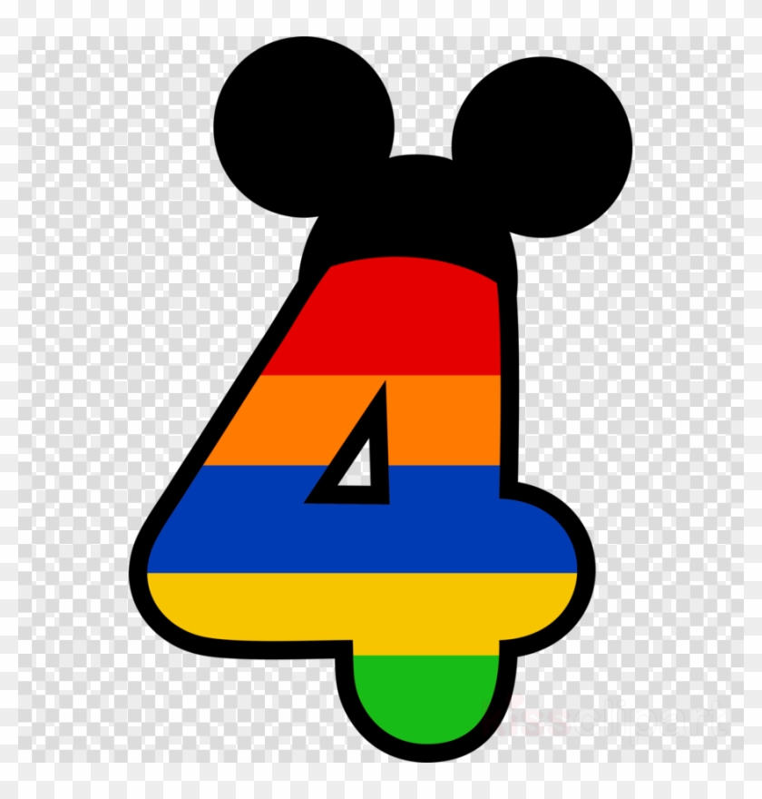Download Numero 4 Mickey Png Clipart Minnie Mouse Mickey - Number 4 Mickey Mouse Transparent Png