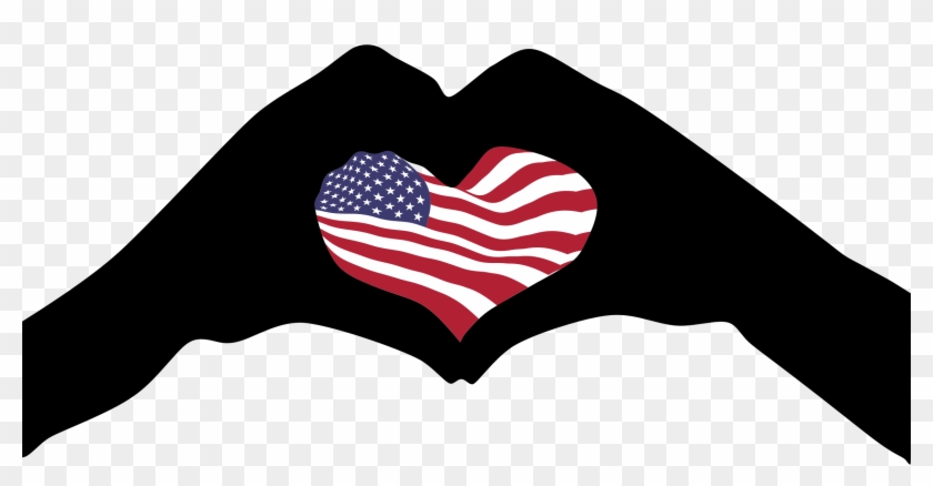 Clip Art Heart American Flag - Png Download