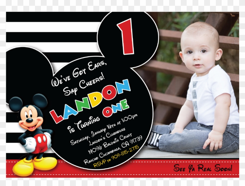 Mickey Mouse Birthday Invitations - Mickey Mouse Clipart #1532215