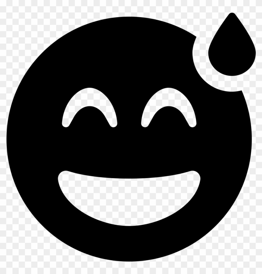 Font Awesome 5 Solid Grin Beam Sweat - Smiley Clipart #1532350