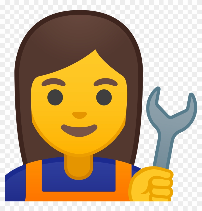 Woman Mechanic Icon - Raising Hand Emoji Clipart #1532990