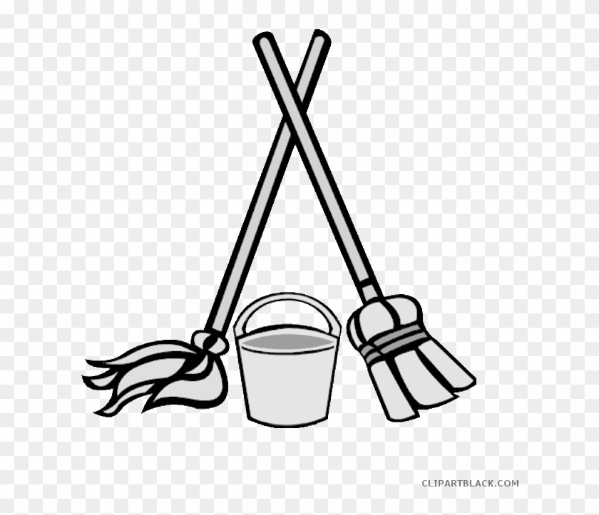 Svg Library Download Bucket Page Of Clipartblack Com - Cartoon Mop And Broom - Png Download