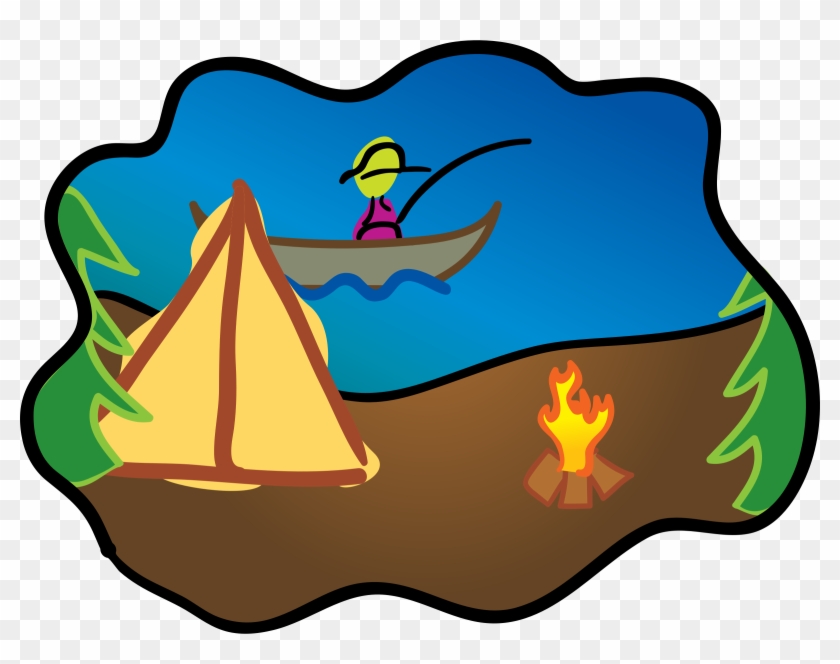 Clipart - Fishing And Camping Clipart - Png Download