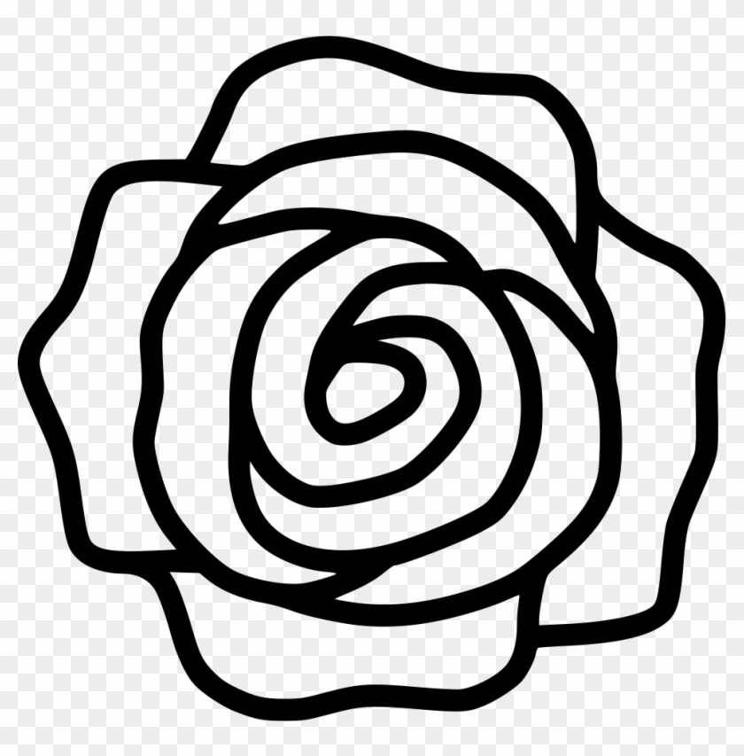 Png File - Top View Rose Drawing Clipart #1535069