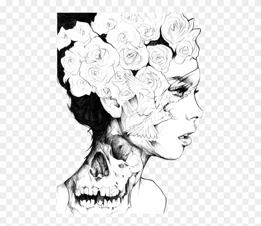 What If We Could See Was Really - Half Face Half Flowers Clipart