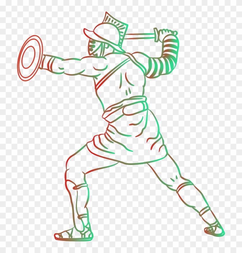 Medium Image - Gladiator Ancient Roman Drawing Clipart