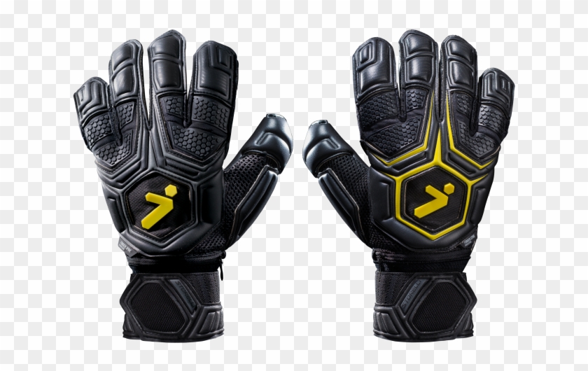 On - Black And Yellow Goalie Gloves Clipart #1536191