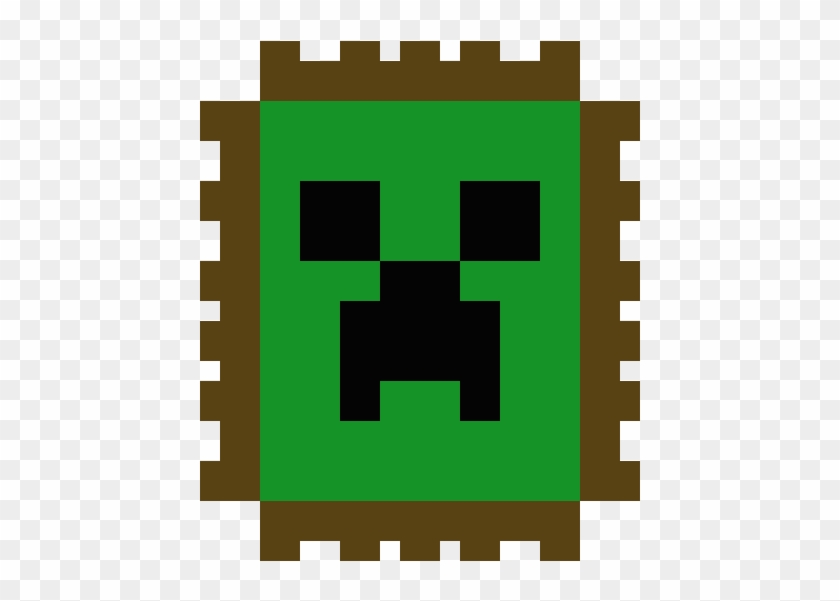 Creeper Face- Postage Stamp - Minecraft Creeper Clipart