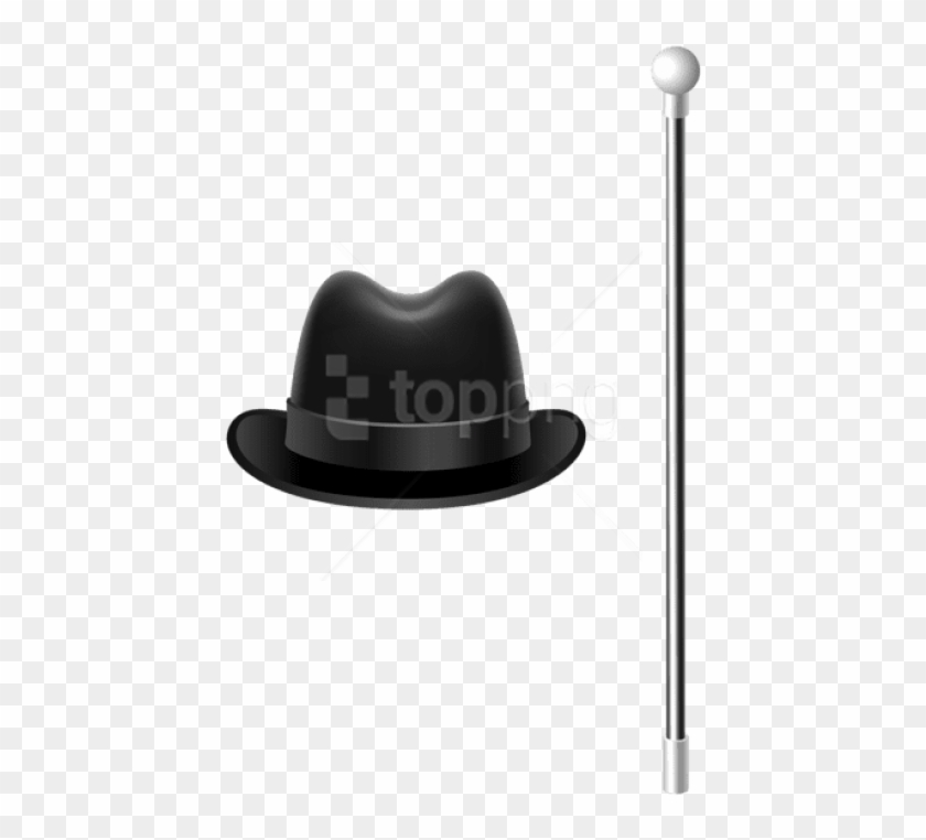 Free Png Download Fedora Hat With Canepicture Clipart - Fedora Transparent Png #1536855
