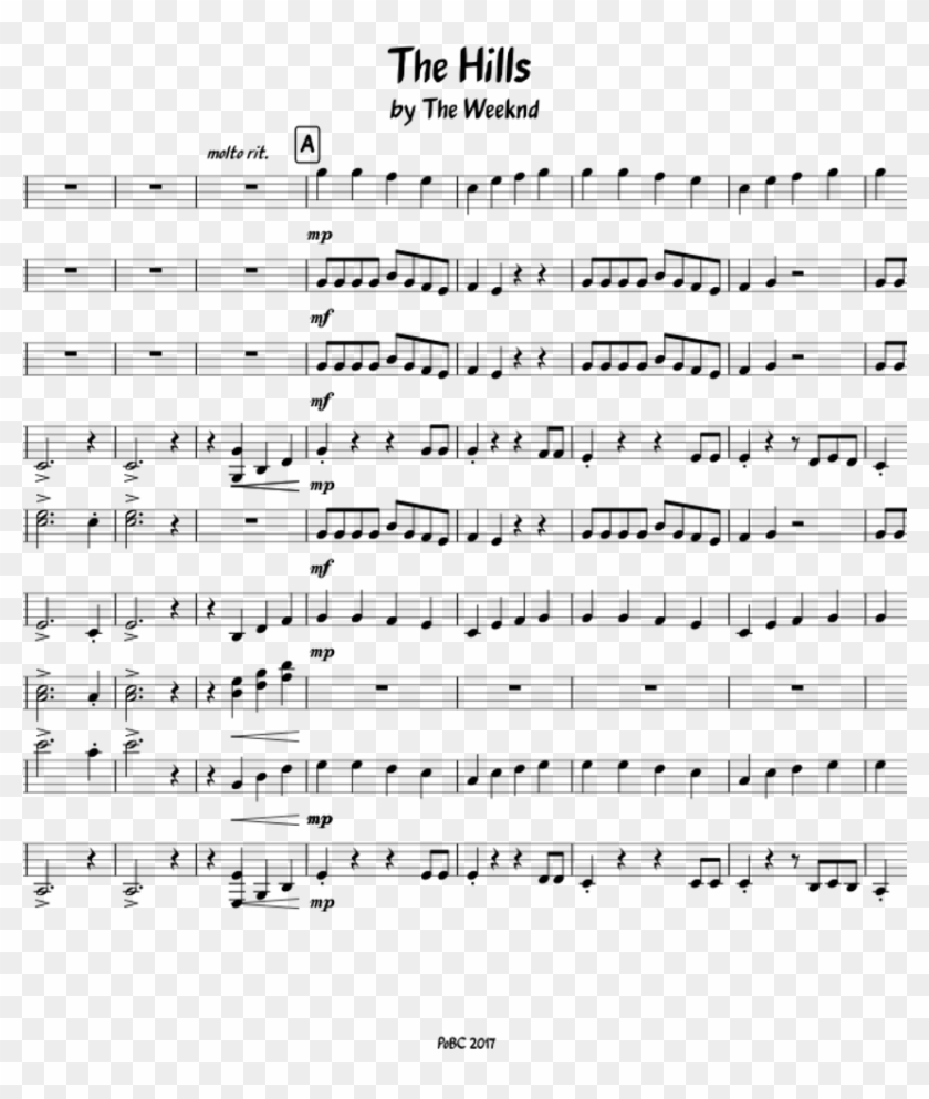 The Hills By The Weeknd - Sheet Music Clipart