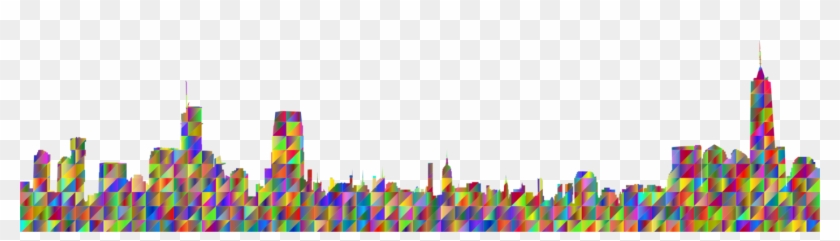 Manhattan Skyline Silhouette Panorama Triangle - Skyline Clipart