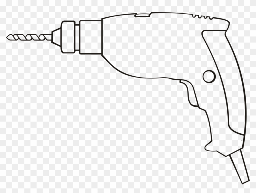 Augers Power Tool Impact Driver Hammer Drill - Drill Clipart Black And White - Png Download #1538146