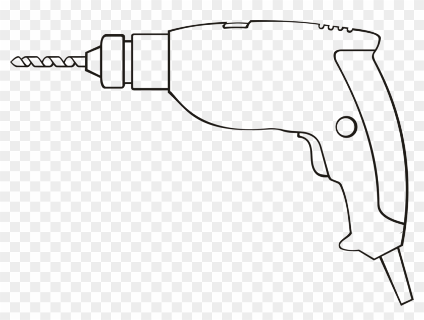 Augers Power Tool Impact Driver Hammer Drill - Drill Clipart Black And White - Png Download