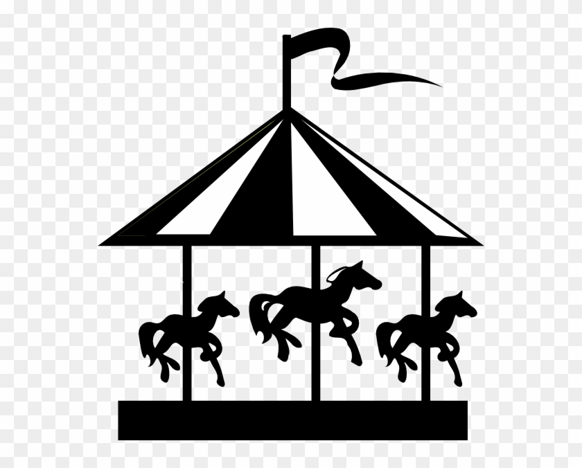 Horse Silhouette, Pattern Pictures, Carousel Horses, - Black And White Carousel Clipart - Png Download #1538303