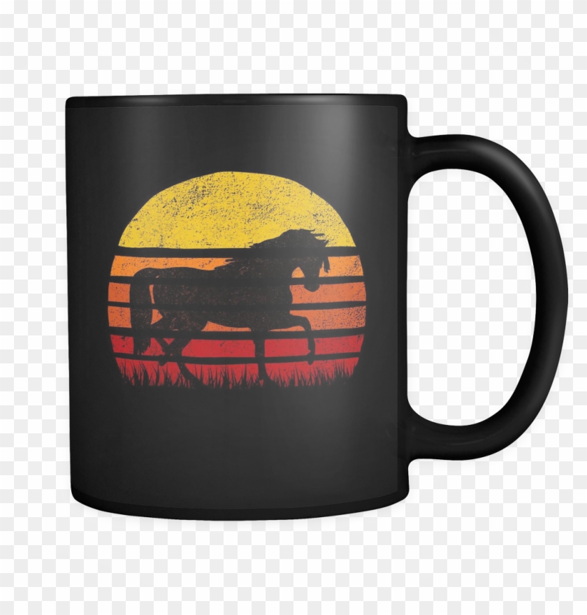 Retro Horse Silhouette Sun - Your Husband My Husband Clipart