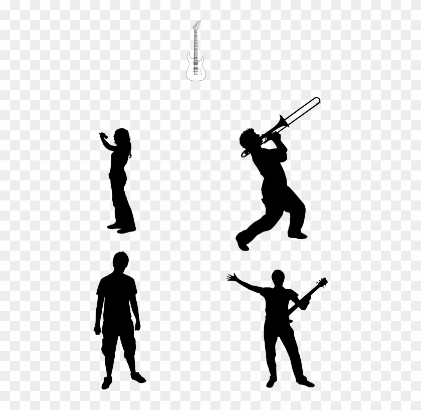 Find The Musician Who Has Lost Their Instrument - Wind Band Silhouette Clipart #1539358