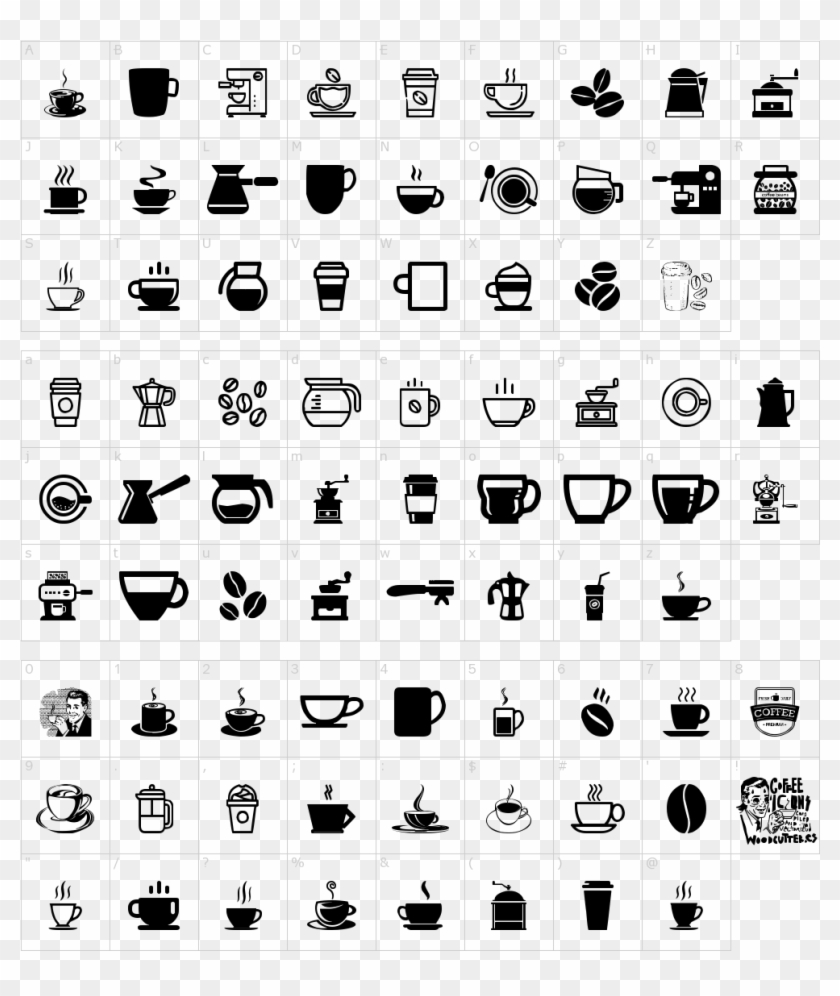 Coffee Icons Font - Coffee Icon Font Clipart