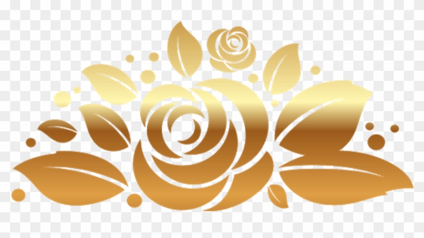 Goldrose Sticker - Gold Vector Flowers Png Clipart #1539629