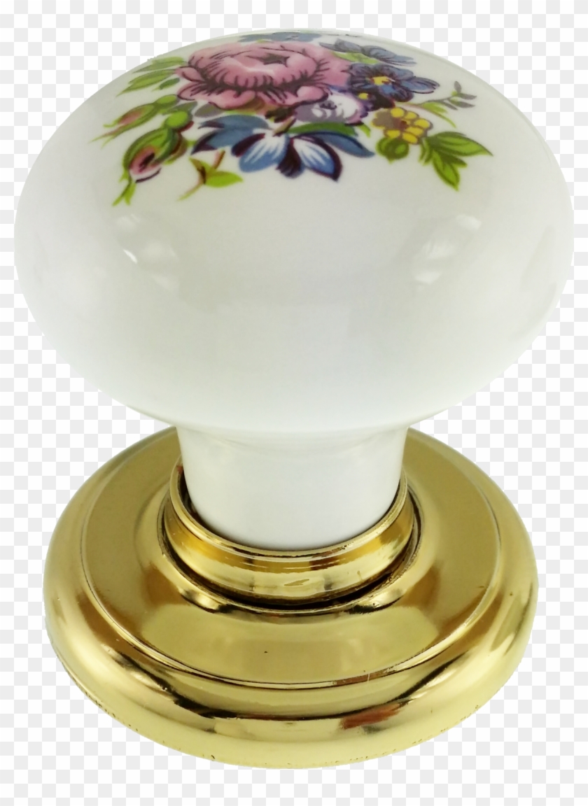 Chelmsford Porcelain Cupboard Knob Bright Gold Rose - Gainsborough Cabinet Knobs Clipart #1540047