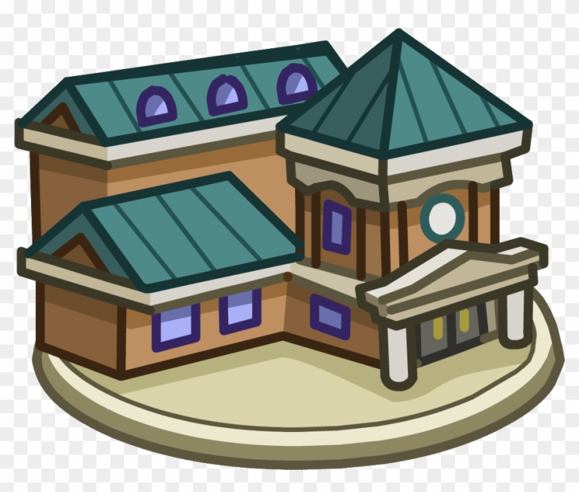 School Building Icon Png Map Iconsschool Building Icon - Club Penguin House Icon Clipart #1540960
