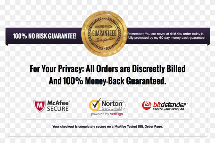 100% Satisfaction Guaranteed Or Money Back - Intel Security Clipart #1541085
