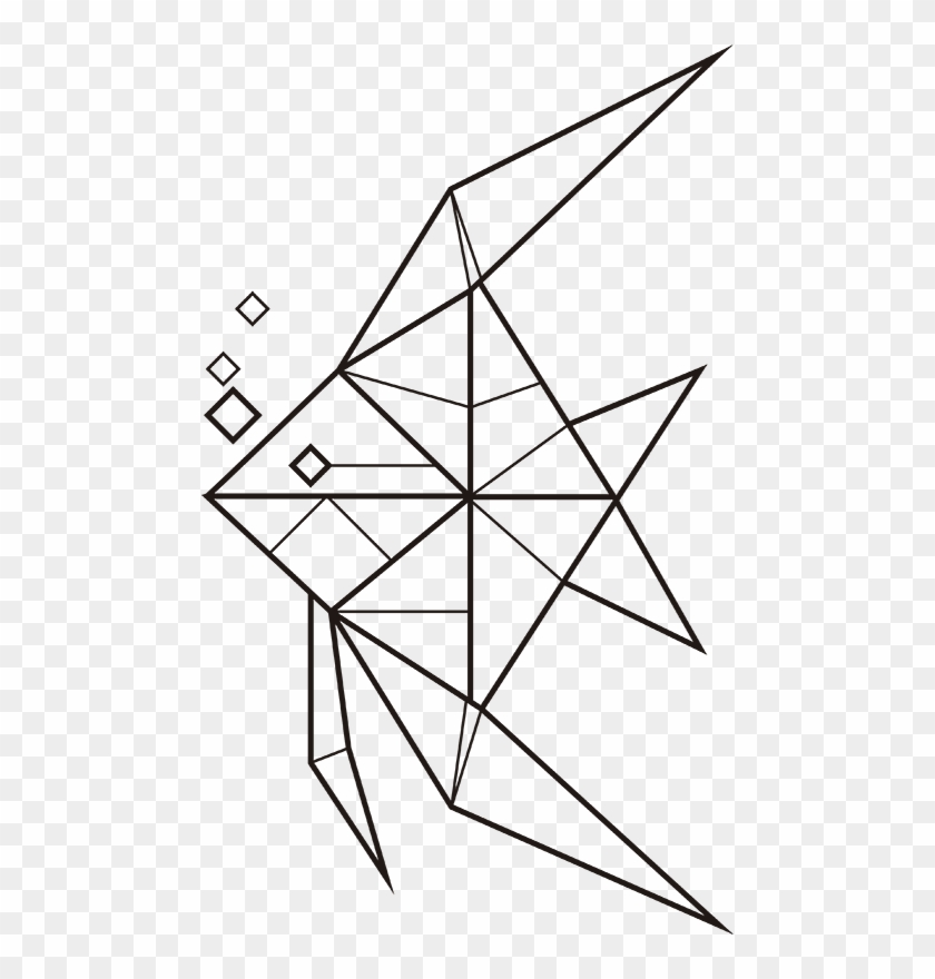 Geometric Fish Wall Sticker - Triangle Clipart #1542117