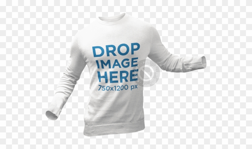 Men's Crewneck Invisible Model Mockup Over A Png Background - T Shirt Model Png Clipart