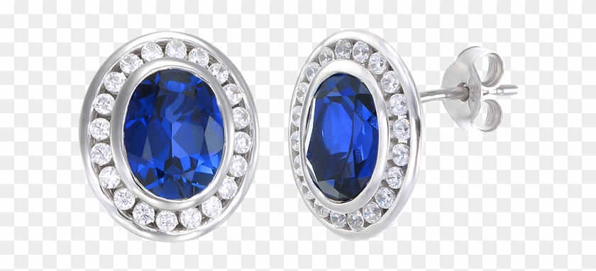These Luxurious Blue Sapphire Oval Earrings Define - Diamond Clipart