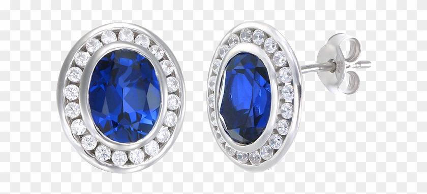 These Luxurious Blue Sapphire Oval Earrings Define - Diamond Clipart #1542483