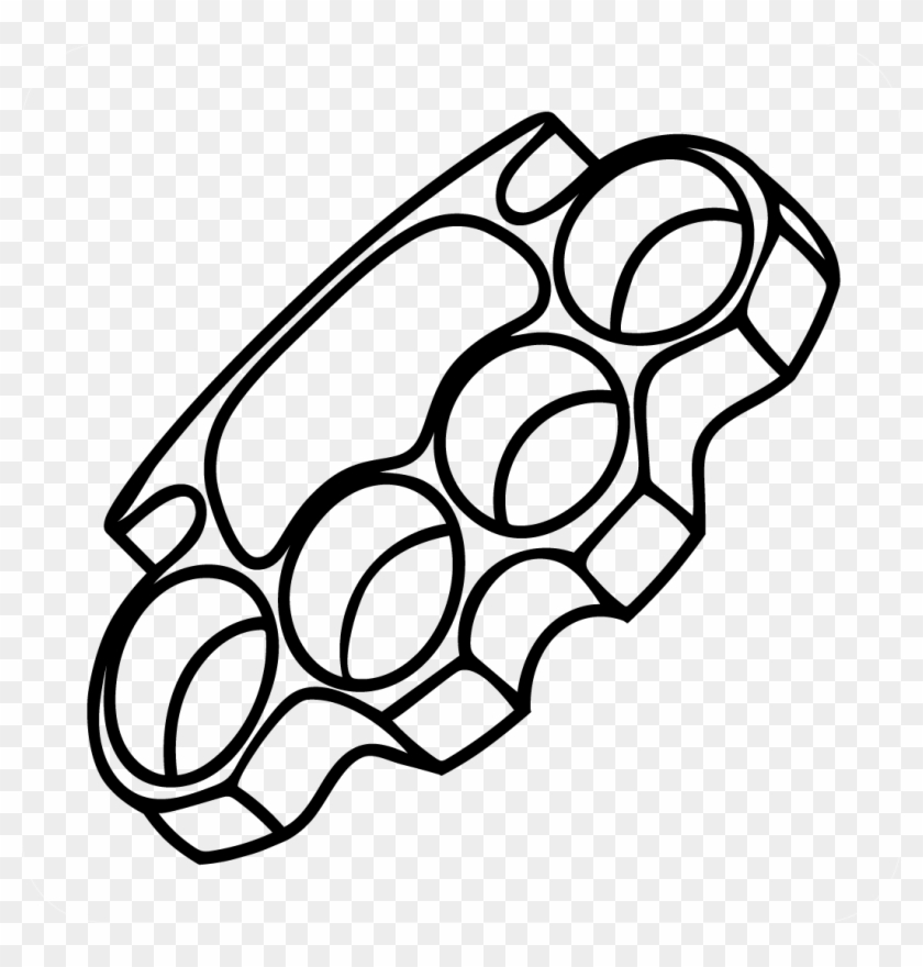 Brass Knuckles Decal - Brass Knuckle Drawings Clipart #1542961