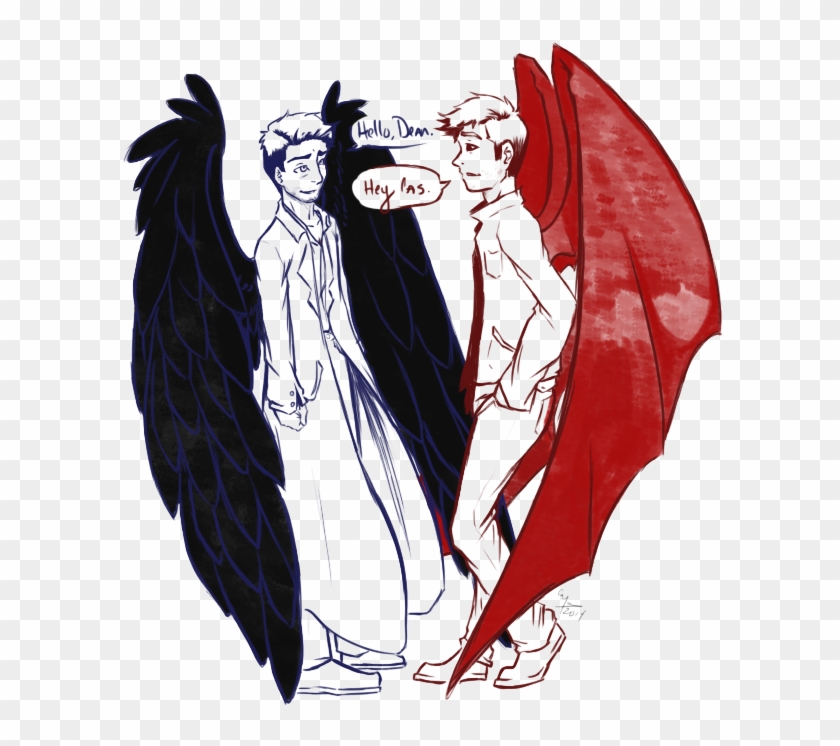648 X 720 6 - Demon Dean X Angel Castiel Clipart