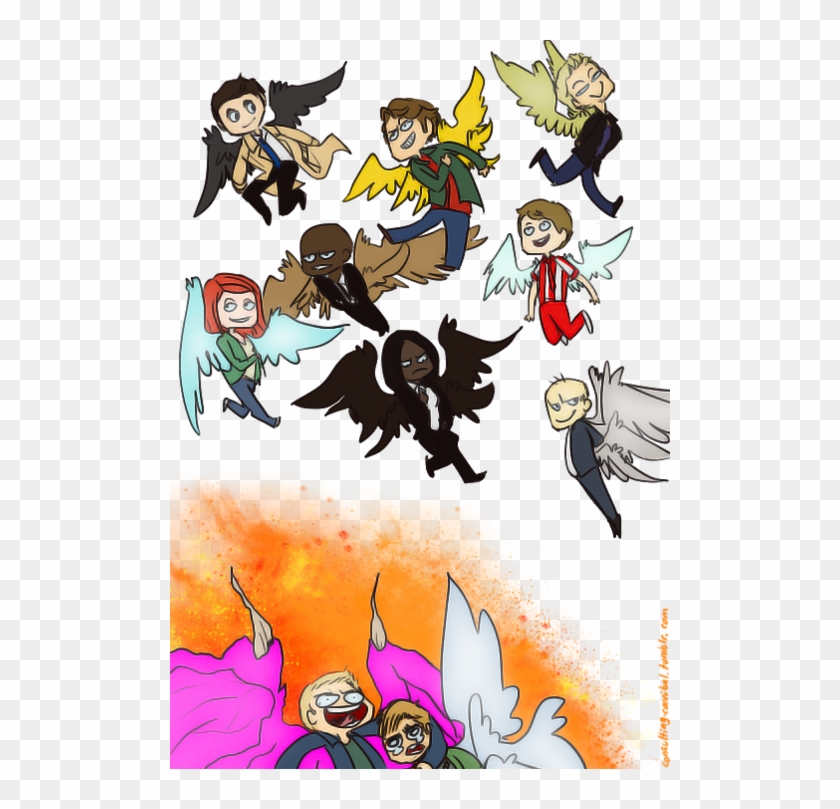Lucifer Sam Winchester Castiel Cartoon Fictional Character - Supernatural Angel Family Fanart Clipart