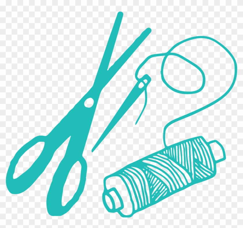 Svg Library Download Needles Thread Yarn Knitting Painted - Thread And Scissor Clipart - Png Download