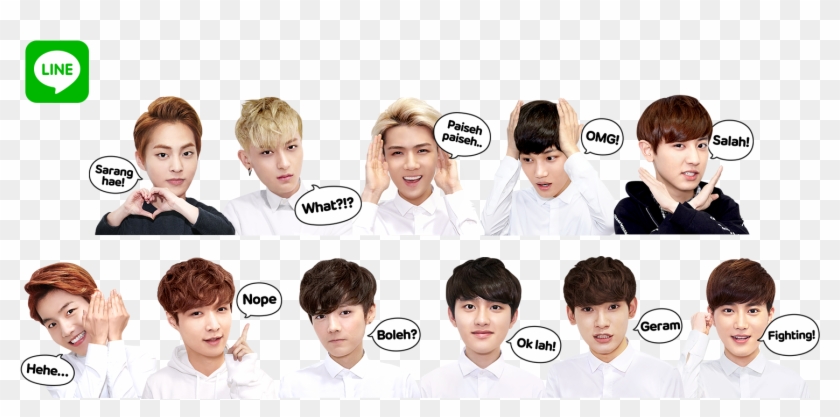 One Of The Hottest K-pop Boy Bands Exo Joins Linelah - We Love Kpop Clipart