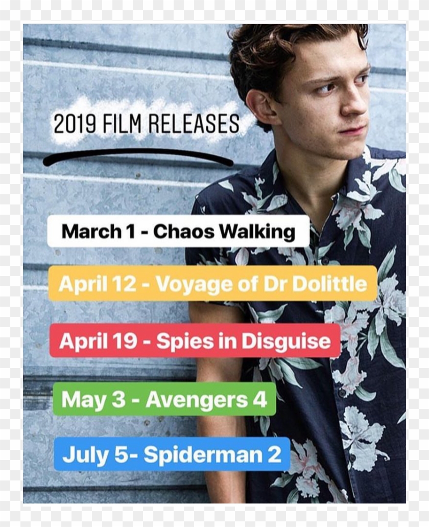 Upcoming 2019 Tom Holland Film Releases - Spies In Disguise April 19 2019 Clipart